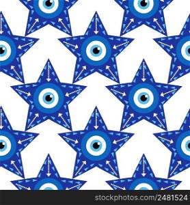 Evil eye magic seamless pattern. Symbol of protection, Turkish souvenir.. Evil eye magic seamless pattern. Symbol of protection, Turkish souvenir