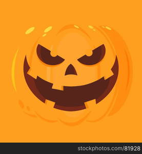 Evil Halloween Pumpkin Cartoon Emoji Face Character