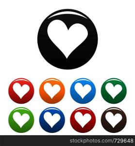 Evil heart icon. Simple illustration of evil heart vector icons set color isolated on white. Evil heart icons set color vector