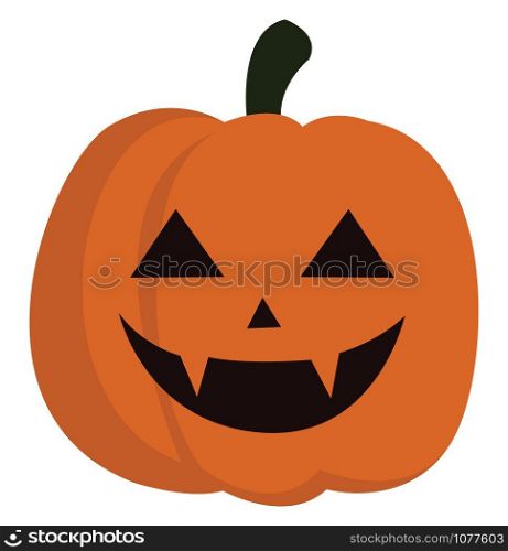 Evil pumpkin, illustration, vector on white background.