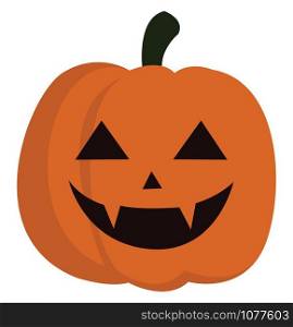 Evil pumpkin, illustration, vector on white background.