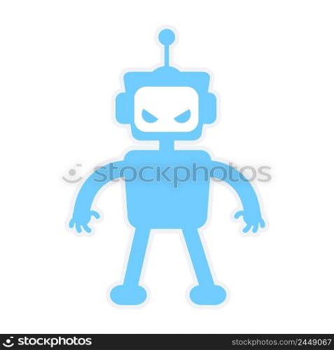 Evil robot semi flat color vector character. Fictional anti hero. Standing figure. Full body personage on white. Simple cartoon style illustration for web graphic design and animation. Evil robot semi flat color vector character