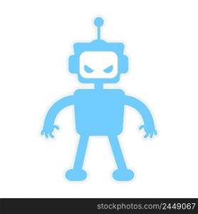 Evil robot semi flat color vector character. Fictional anti hero. Standing figure. Full body personage on white. Simple cartoon style illustration for web graphic design and animation. Evil robot semi flat color vector character
