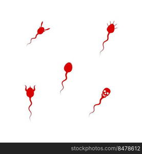 evil sperm logo illustration design