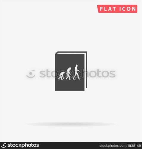Evolution Book flat vector icon. Glyph style sign. Simple hand drawn illustrations symbol for concept infographics, designs projects, UI and UX, website or mobile application.. Evolution Book flat vector icon