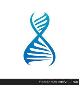 Evolution gene isolated DNA chromosome helix logo. Vector genetic information code, green bio chain. Genetic information code isolated DNA molecule