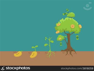 Evolution of money tree , eps10 vector format