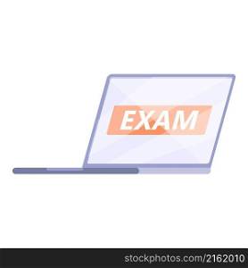 Exam online icon cartoon vector. Test computer. Digital form. Exam online icon cartoon vector. Test computer