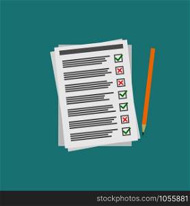 Exam, test lists papers icon. Vector eps10