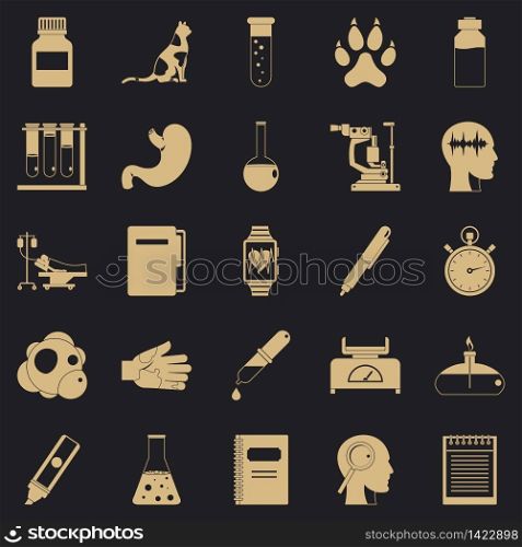 Examination icons set. Simple set of 25 examination vector icons for web for any design. Examination icons set, simple style