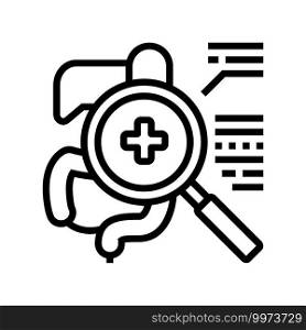 examining digestion system line icon vector. examining digestion system sign. isolated contour symbol black illustration. examining digestion system line icon vector illustration
