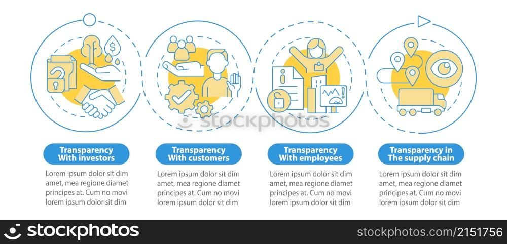 Examples of transparency blue circle infographic template. Data visualization with 4 steps. Process timeline info chart. Workflow layout with line icons. Myriad Pro-Bold, Regular fonts used. Examples of transparency blue circle infographic template