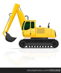 excavator for road works vector illustration isolated on white background