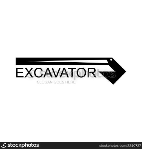 Excavator icon logo free vector design