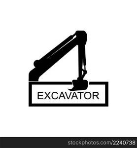 Excavator icon logo free vector design