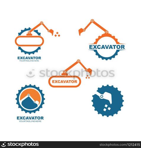 excavator icon logo vector design template