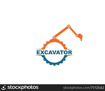 excavator icon logo vector design template