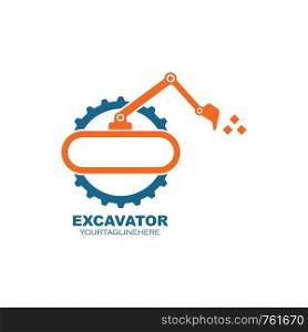 excavator icon logo vector design template
