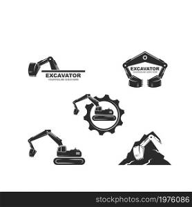 excavator icon vector illustration concept design template