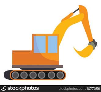 Excavator, illustration, vector on white background.