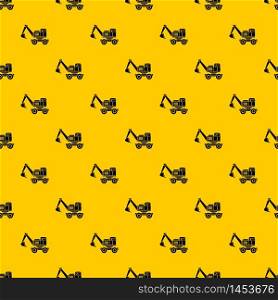 Excavator pattern seamless vector repeat geometric yellow for any design. Excavator pattern vector