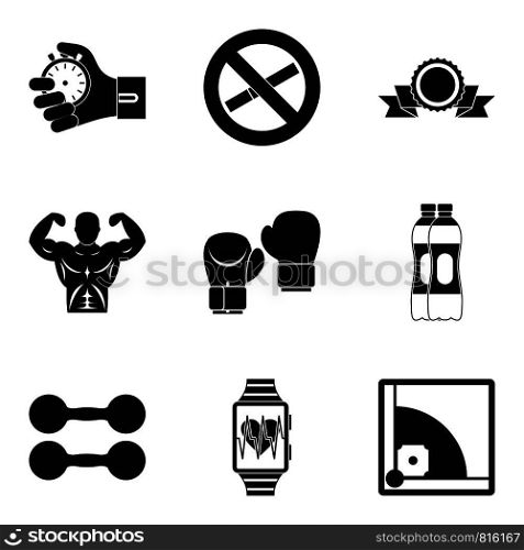 Excellence in sport icons set. Simple set of 9 excellence in sport vector icons for web isolated on white background. Excellence in sport icons set, simple style