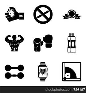 Excellence in sport icons set. Simple set of 9 excellence in sport vector icons for web isolated on white background. Excellence in sport icons set, simple style