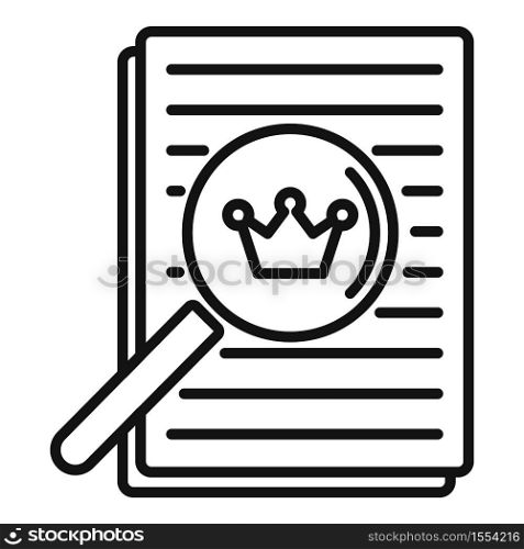 Excellence paper report icon. Outline excellence paper report vector icon for web design isolated on white background. Excellence paper report icon, outline style