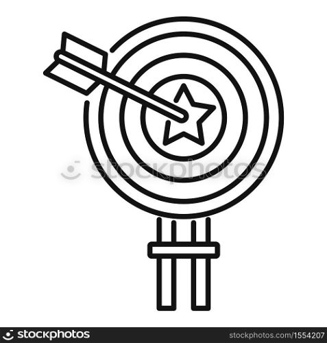 Excellence target icon. Outline excellence target vector icon for web design isolated on white background. Excellence target icon, outline style