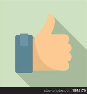 Excellence thumb up icon. Flat illustration of excellence thumb up vector icon for web design. Excellence thumb up icon, flat style