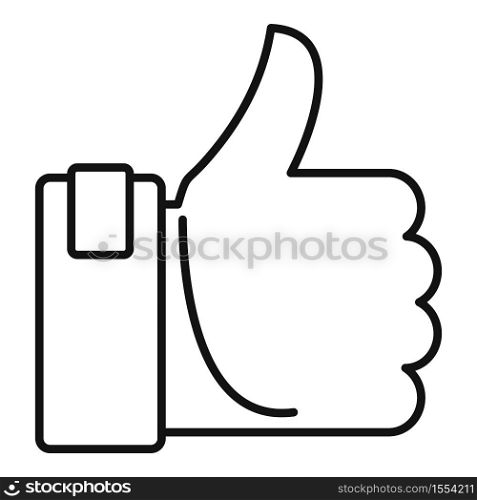 Excellence thumb up icon. Outline excellence thumb up vector icon for web design isolated on white background. Excellence thumb up icon, outline style