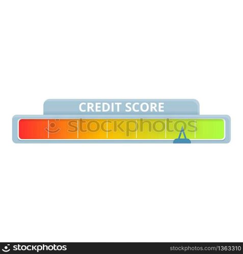 Excellent credit score icon. Cartoon of excellent credit score vector icon for web design isolated on white background. Excellent credit score icon, cartoon style