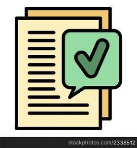 Excellent report icon. Outline excellent report vector icon color flat isolated. Excellent report icon color outline vector