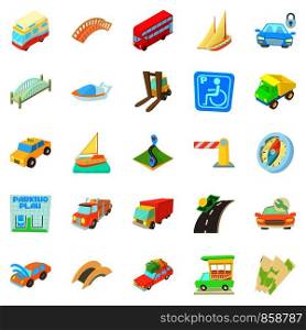 Excellent route icons set. Cartoon set of 25 excellent route vector icons for web isolated on white background. Excellent route icons set, cartoon style