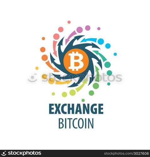 exchange bitcoin for money. Vector logo of cryptocurrency. Exchange bitcoin for money. Remittance
