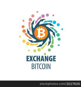 exchange bitcoin for money. Vector logo of cryptocurrency. Exchange bitcoin for money. Remittance