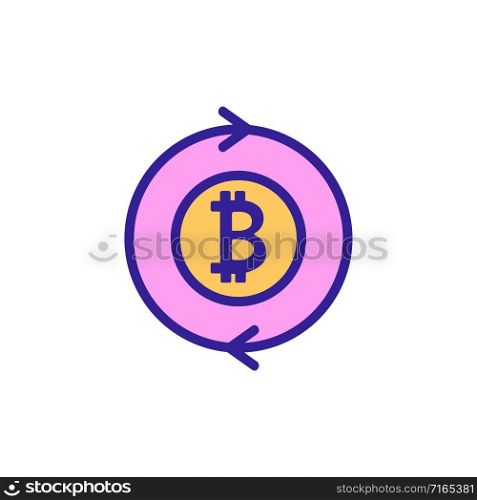 Exchange bitcoin icon vector. A thin line sign. Isolated contour symbol illustration. Exchange bitcoin icon vector. Isolated contour symbol illustration