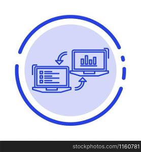 Exchange, Business, Completers, Connection, Data, Information Blue Dotted Line Line Icon