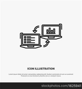 Exchange, Business, Completers, Connection, Data, Information Line Icon Vector