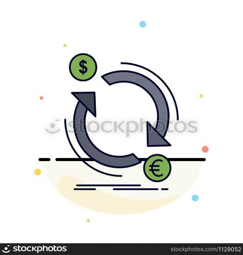 exchange, currency, finance, money, convert Flat Color Icon Vector