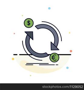 exchange, currency, finance, money, convert Flat Color Icon Vector