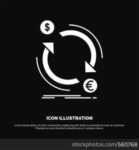 exchange, currency, finance, money, convert Icon. glyph vector symbol for UI and UX, website or mobile application. Vector EPS10 Abstract Template background
