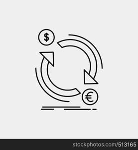 exchange, currency, finance, money, convert Line Icon. Vector isolated illustration. Vector EPS10 Abstract Template background