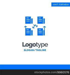 Exchange, File, Folder, Data, Privacy Blue Solid Logo Template. Place for Tagline