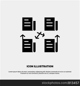 Exchange, File, Folder, Data, Privacy solid Glyph Icon vector