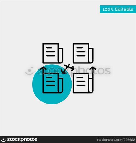 Exchange, File, Folder, Data, Privacy turquoise highlight circle point Vector icon
