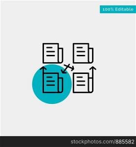 Exchange, File, Folder, Data, Privacy turquoise highlight circle point Vector icon