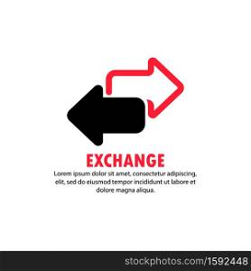 Exchange icon. Black direction arrows for transfer, sync, migration data. Vector on isolated white background. EPS 10.. Exchange icon. Black direction arrows for transfer, sync, migration data. Vector on isolated white background. EPS 10