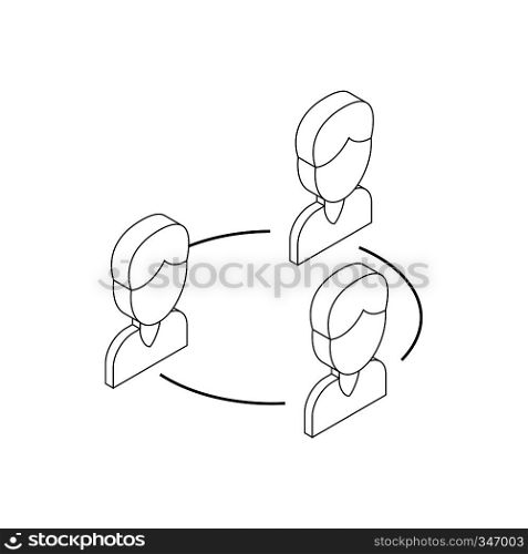 Exchange information between people icon in isometric 3d style on a white background. Exchange information between people icon