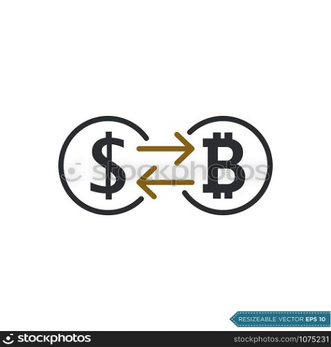 Exchange Money Icon Vector Template Flat Design